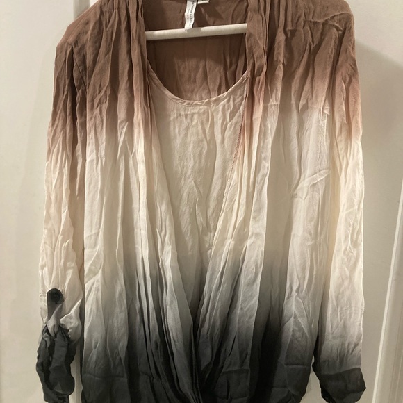 Katherine Barclay Ombre Blouse in Brown and Black - Picture 1 of 5